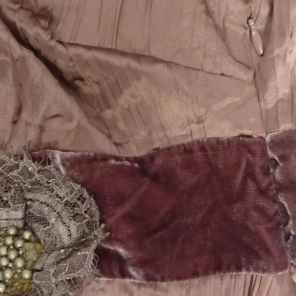 Odille Silk & Velvet Blouse Feminine Top Copper 8M - Picture 8 of 8